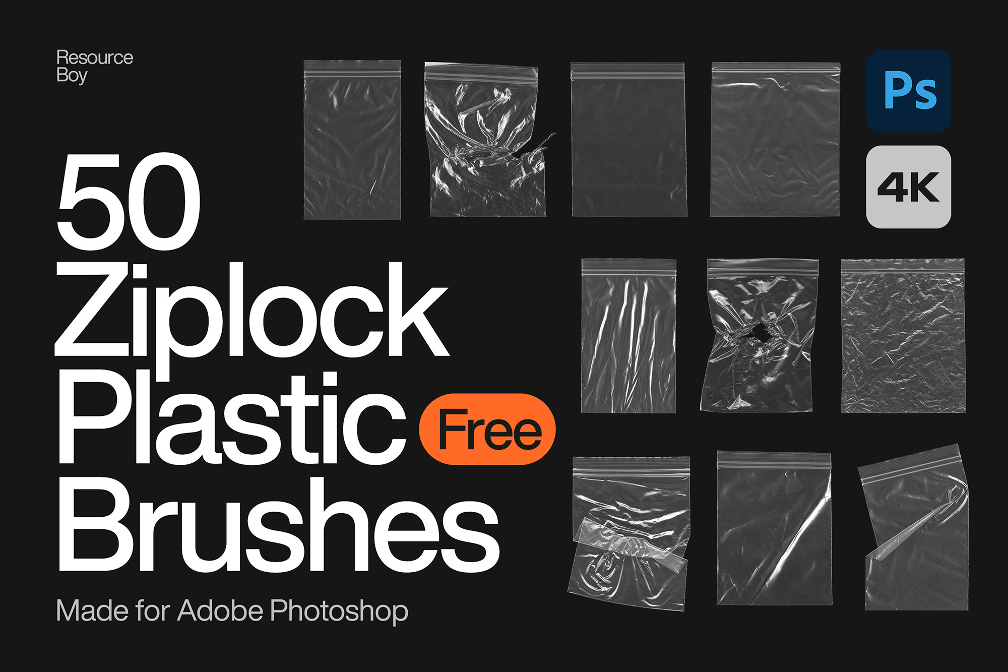 Free Ziplock Plastic Bag Photoshop Brushes