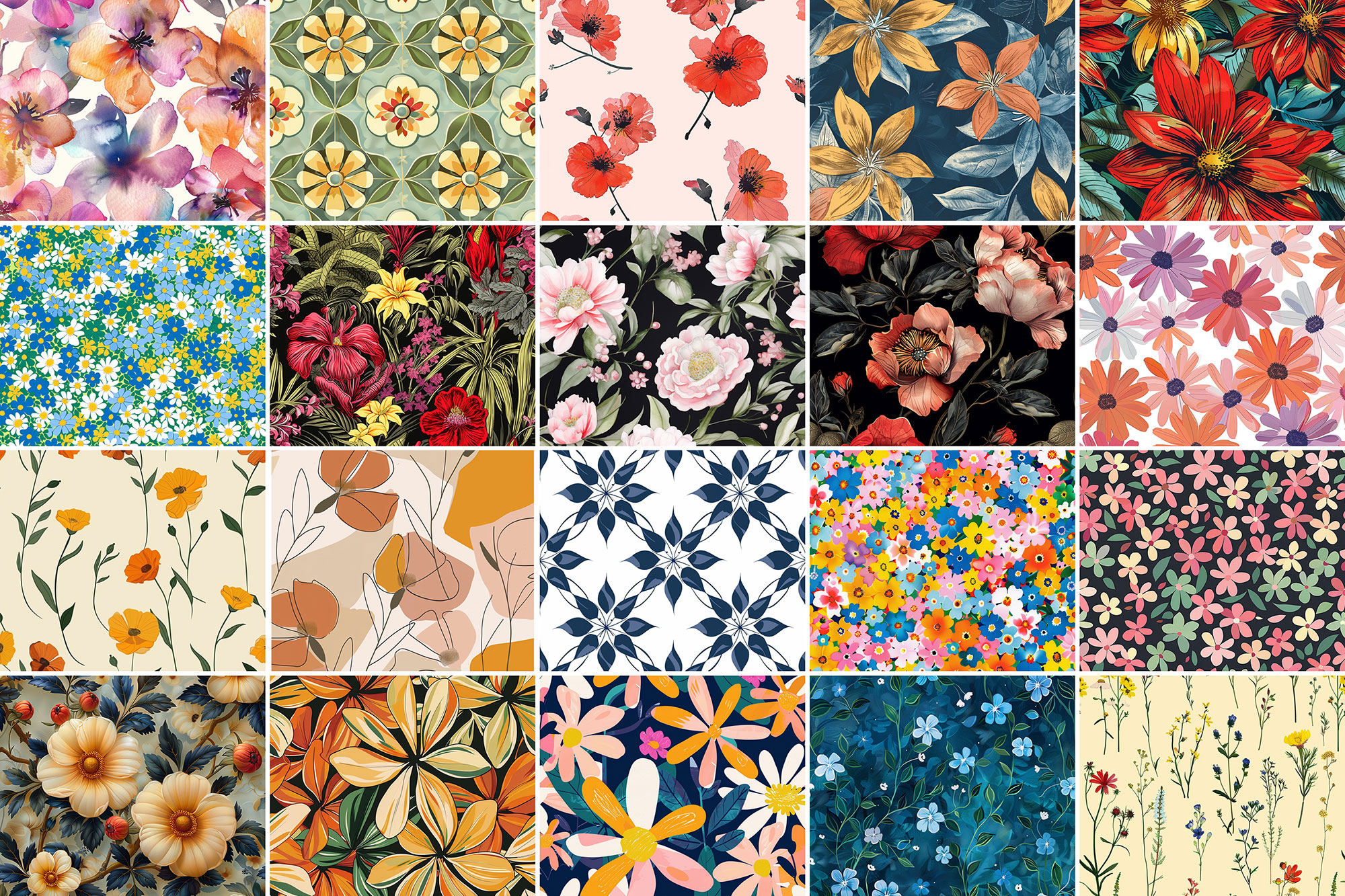 Free Flower Patterns (500+ Seamless Patterns)