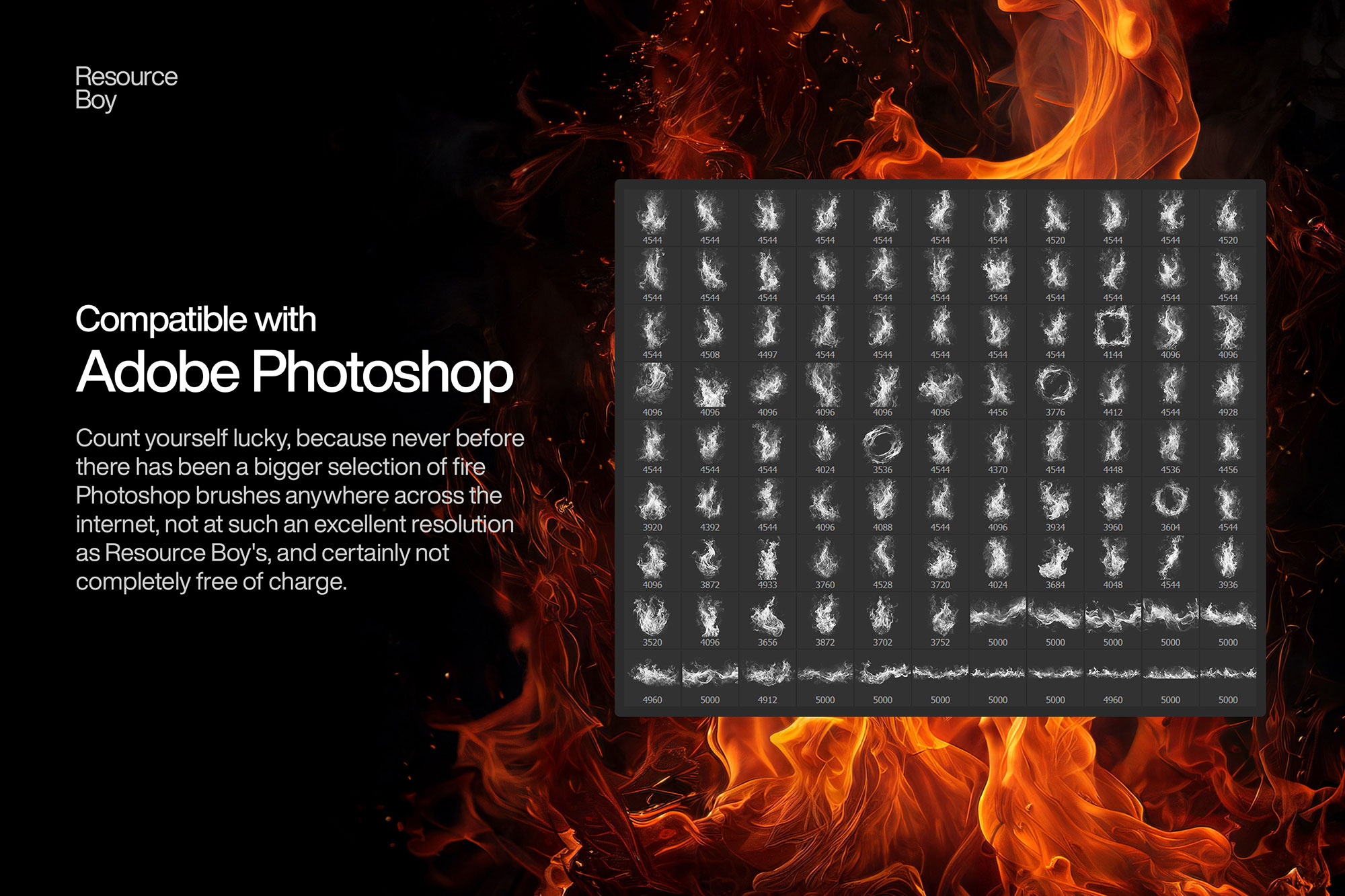 100 Free Fire Photoshop Brushes [High Resolution]